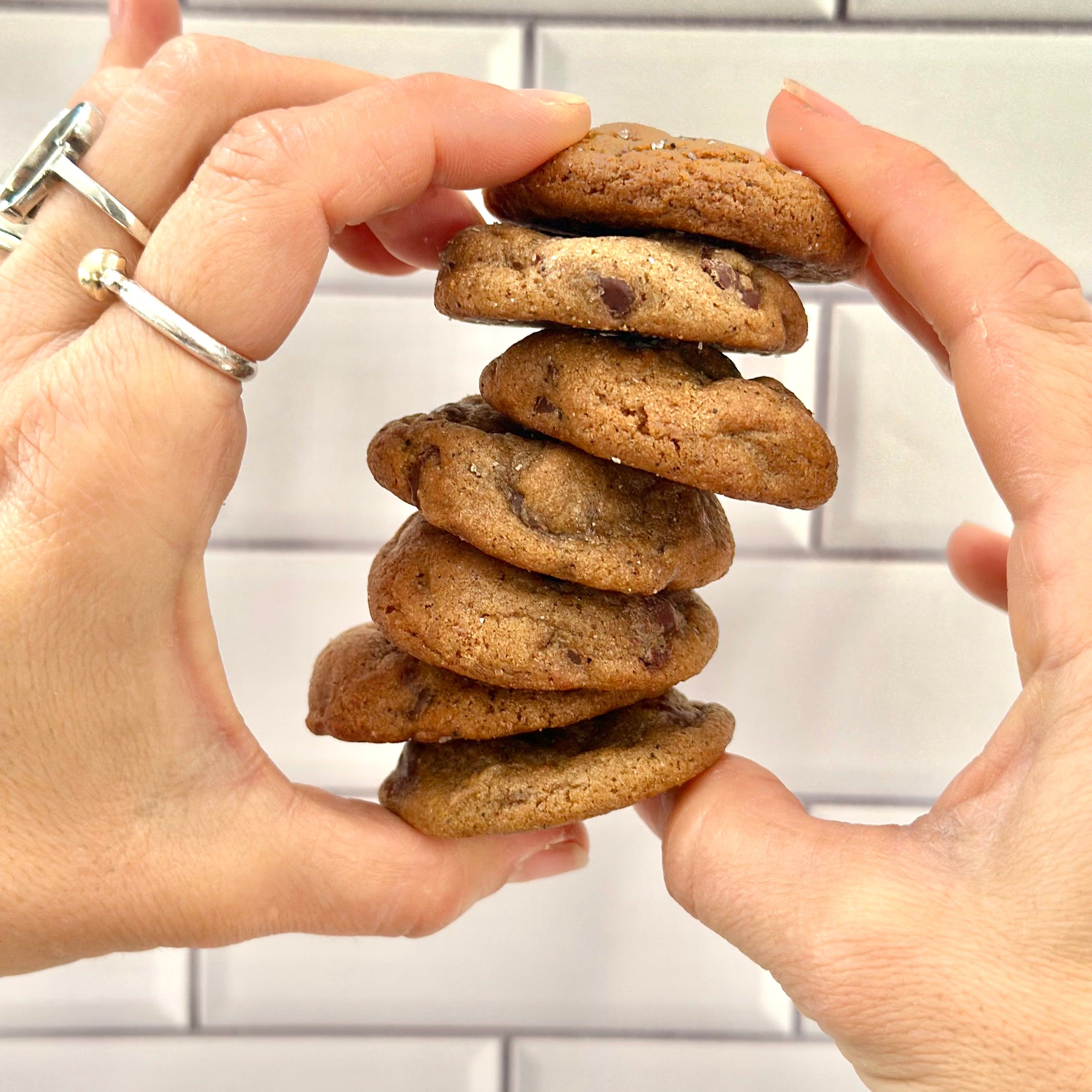 mini salted brown butter chocolate chip cookies, mini chocolate chip cookies, chewy chocolate chip cookies, gooey chocolate chip cookies, best brown butter chocolate chip cookies, best brown butter cookies, best cookies san diego, best cookies california, best cookies near me, best bakery san diego, best bakery near me, corporate catering, cookie catering, chocolate chip cookie recipe, chewy chocolate chip cookies , gourmet cookies, chef crafted cookies